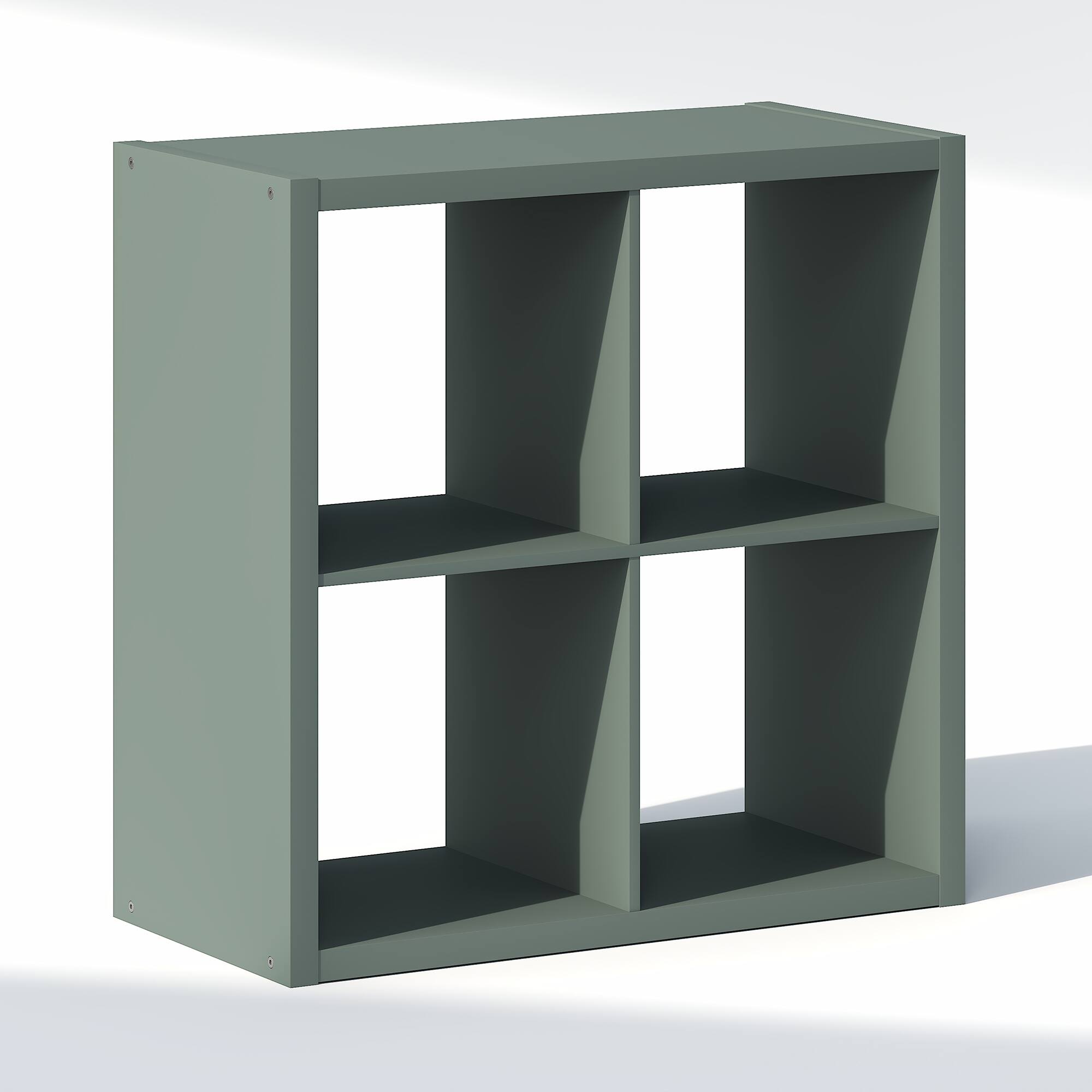 Alt View 4. Furinno - CUBIC Closet Organizers, 4-Cube Open Closet Organizer, Extra Thick Frame, for Wardrobe, Bedroom, Living Room - Sage Green.