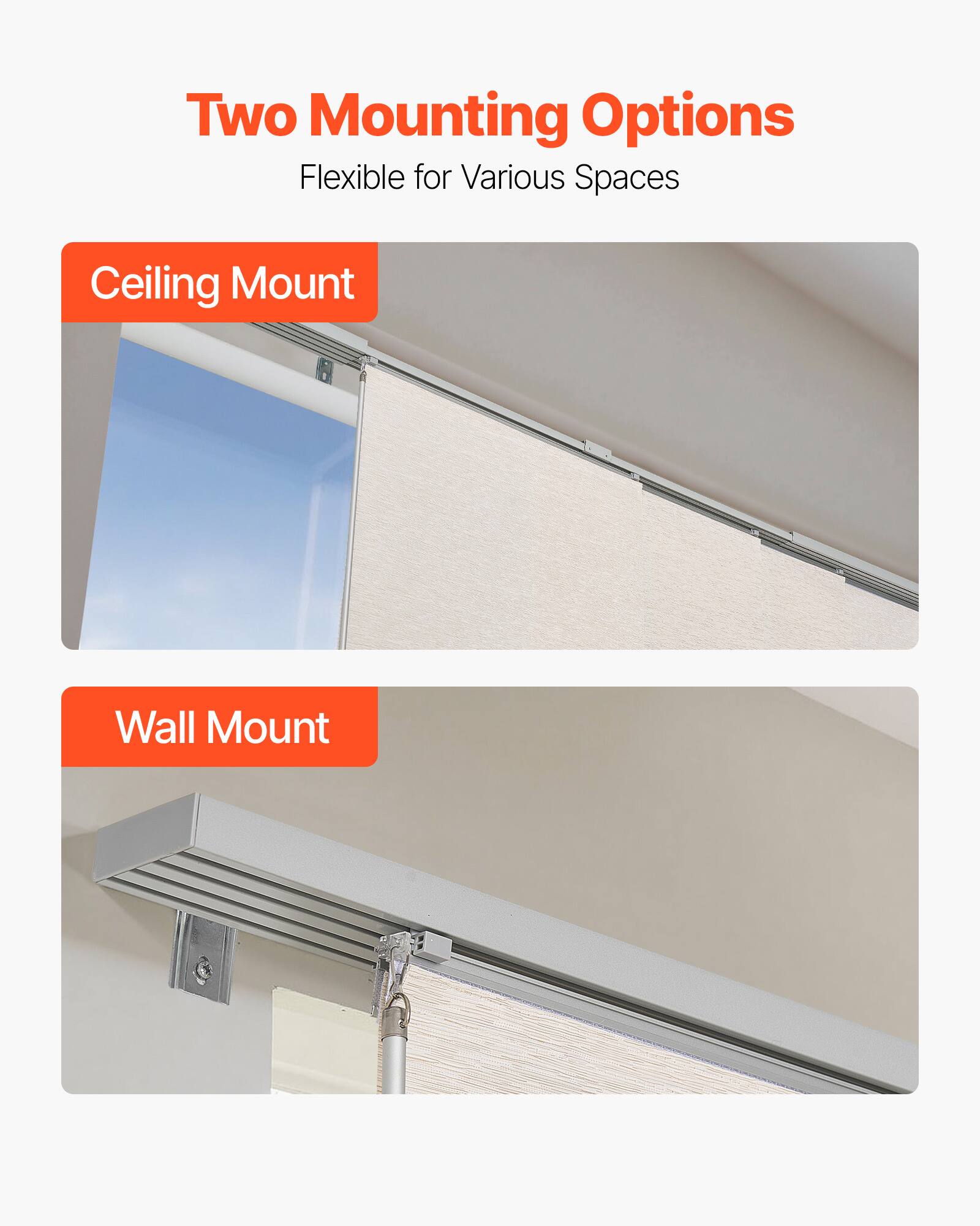 Two Mounting Options  
Flexible for Various Spaces  

Ceiling Mount  

Wall Mount