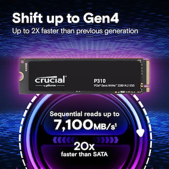 Crucial P310 4TB Internal SSD PCIe Gen 4 x4 NVMe M.2 - Best Buy Crucial P310 4TB Internal SSD PCIe Gen 4 x4 NVMe M.2 - Best Buy