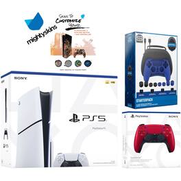 PlayStation 5 Slim Disc with Extra Controller, Pro Gamer Starter Kit and MightySkins Decal Voucher - PlayStation 5