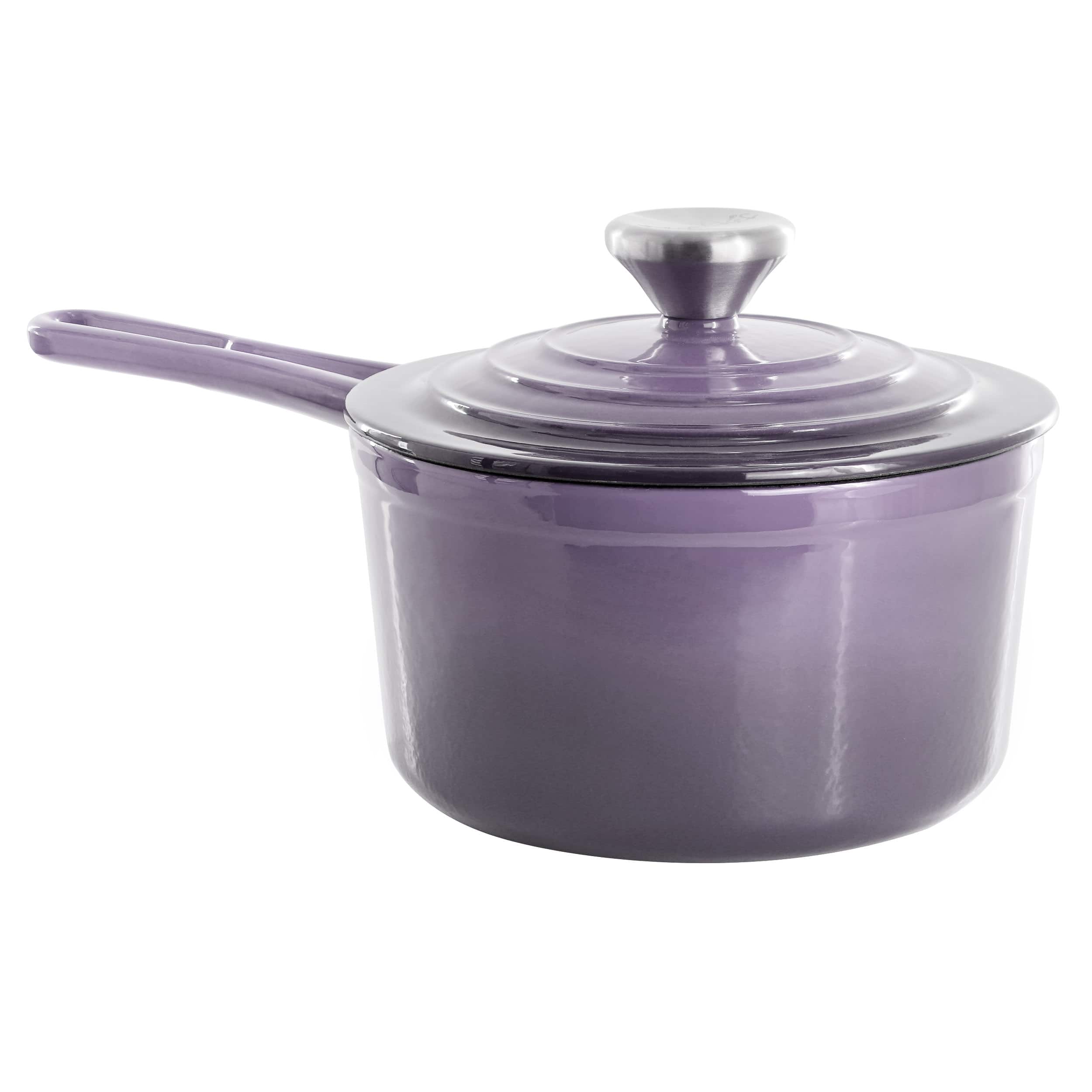 Mega Chef - MegaChef 2 Quart Enameled Cast Iron Sauce Pan in Gradient - Purple