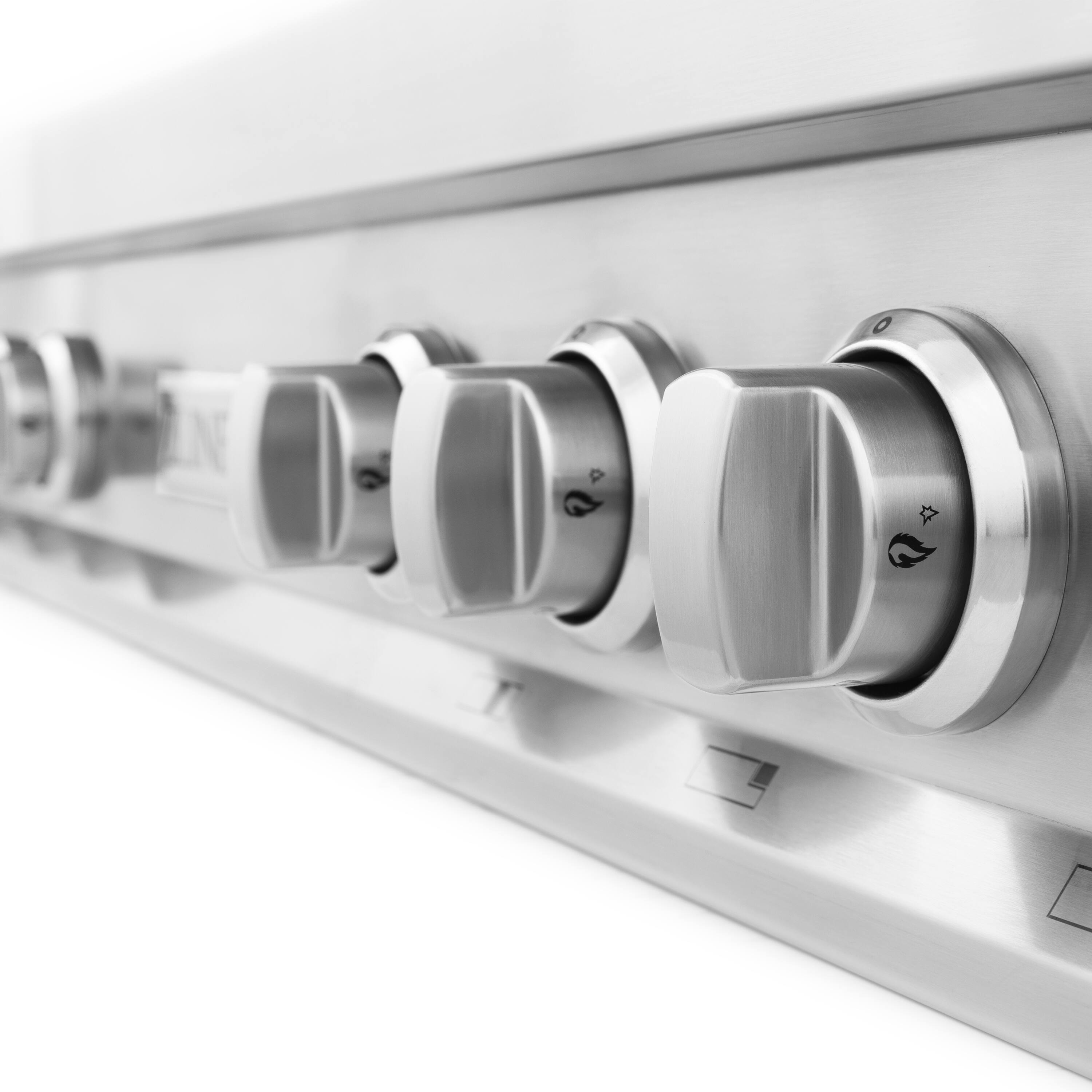 Alt View 4. ZLINE - 48 in. Slide-In Legacy Gas Rangetop with 7 Burners and Porcelain Cooktop - Stainless Steel.