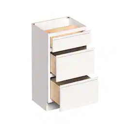 Boyel Living - 33-in W x 34.5-in H x 24-in D Slim Shaker RTA Kitchen 3-Drawer Base Cabinet with Soft-Close Drawers - Snow White