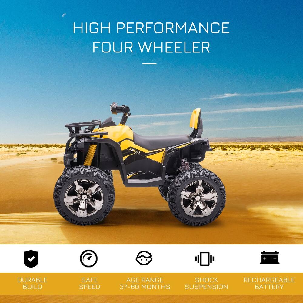 HIGH PERFORMANCE FOUR WHEELER

- POWER
- DURABLE BUILD
- SAFE SPEED
- AGE RANGE 37-60 MONTHS
- SHOCK SUSPENSION
- RECHARGEABLE BATTERY