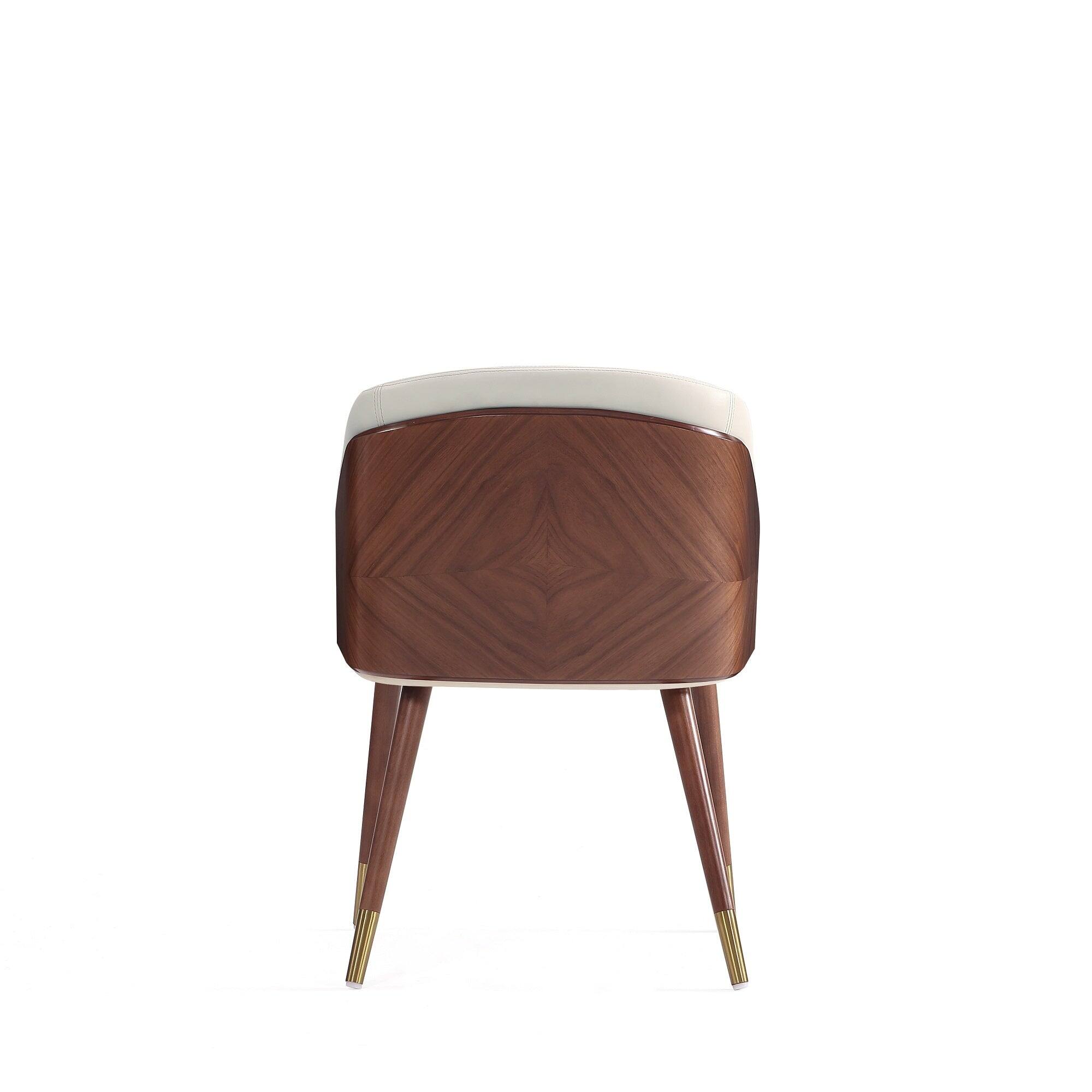 Alt View 4. Manhattan Comfort - Reeva Modern Wood Vegan Leather Dining Chair - Cream.