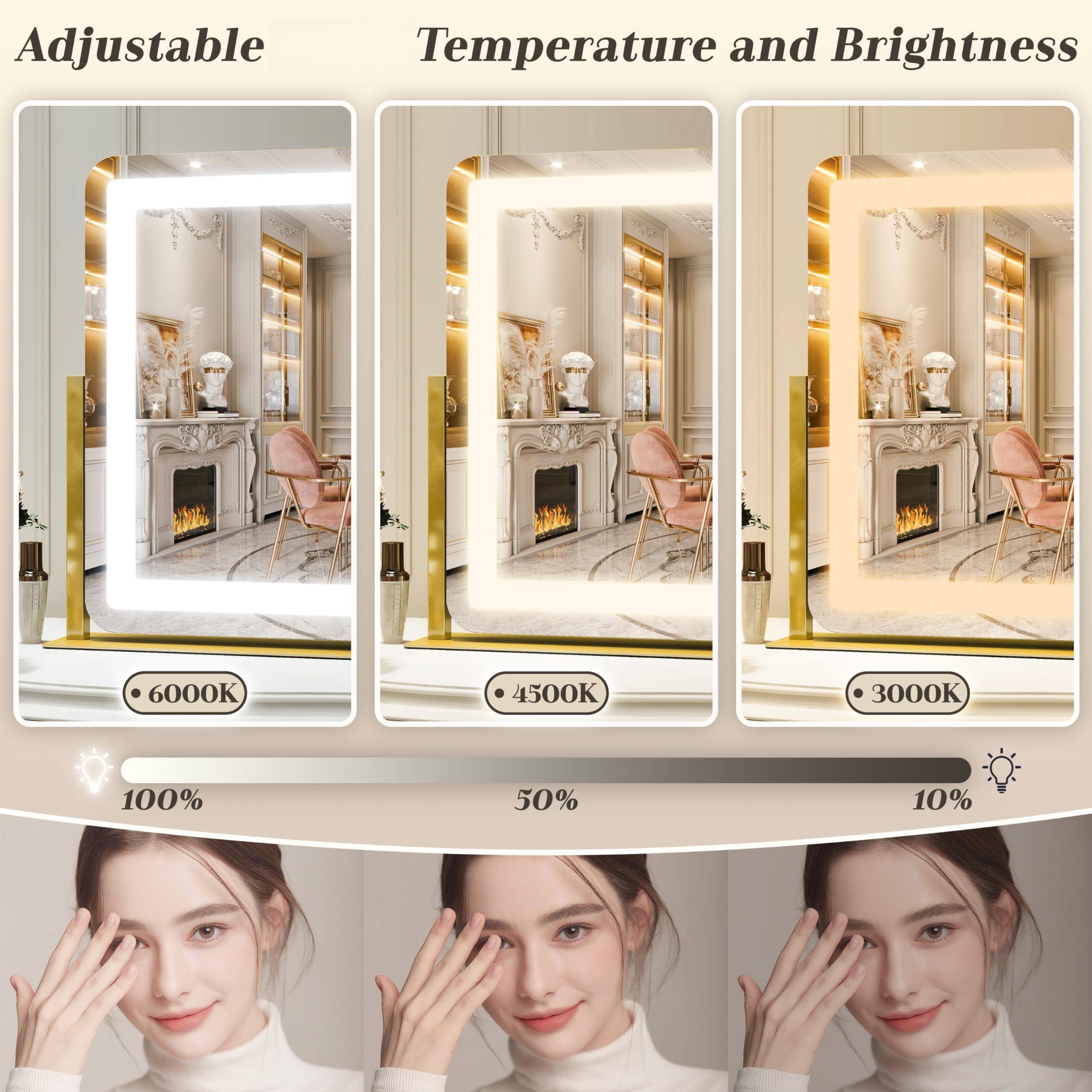 Adjustable Temperature and Brightness

- 6000K 100%
- 4500K 50%
- 3000K 10%