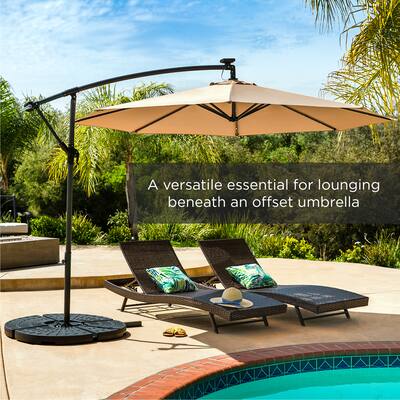 best offset patio umbrella base Choice Products 10x10ft 2-Tier Square Outdoor Solar LED Cantilever w/ Included Create a comfortable outdoor space with this outdoor patio cantilever umbrella with base by Crestlive Products Offset Hanging Patio Umbrella -