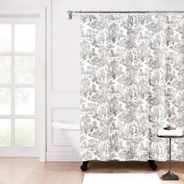 Ellis Curtain - Victoria Park Toile Precise Patterned High Quality Water Proof Bathroom Shower Curtain - 70x72" - Gray