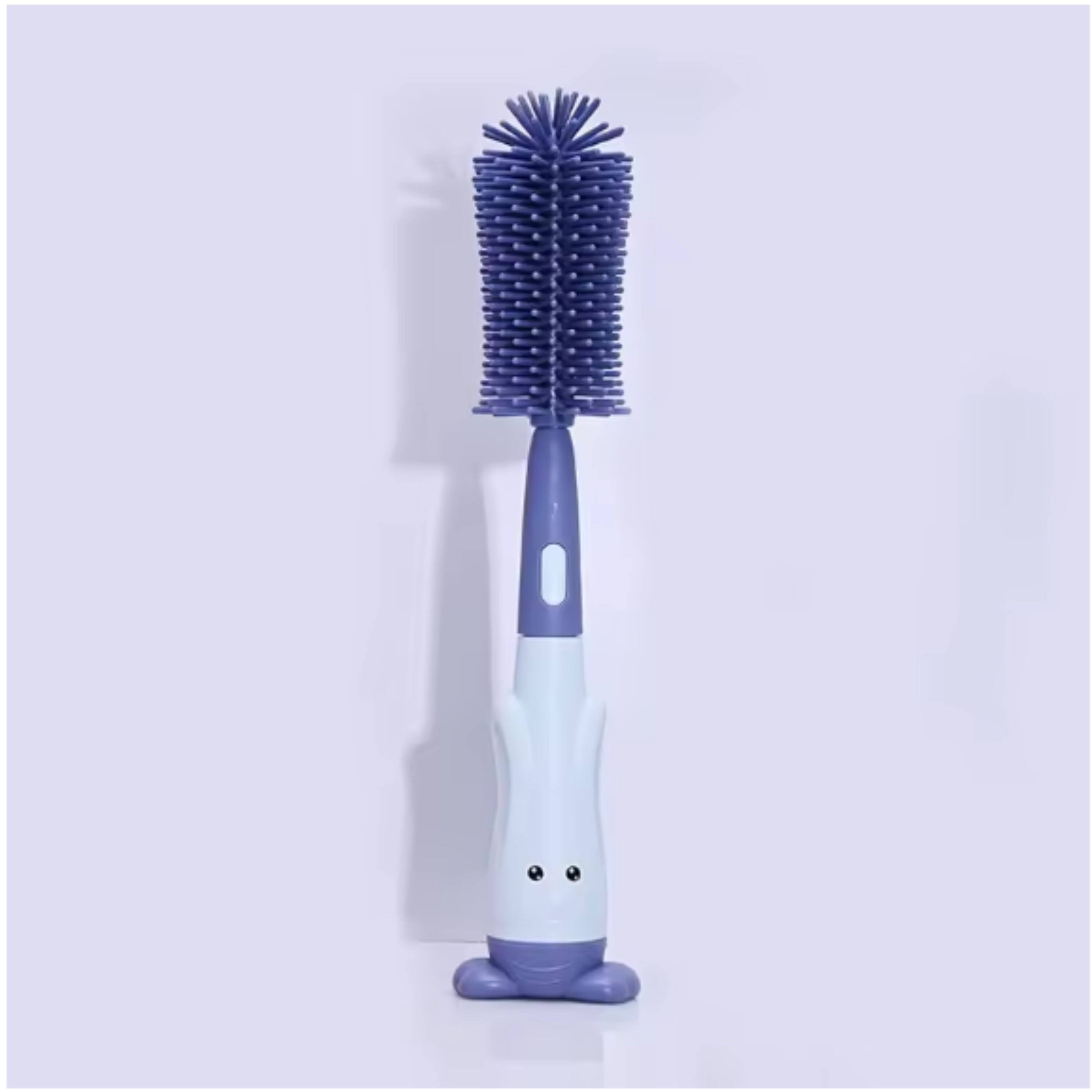 Alt View 1. Kitcheniva - 3-in-1 Silicone Bottle Brush - Comes with Detachable Head, Detachable Teat Nipple Cleaner Brush, and Straw Cleaner.