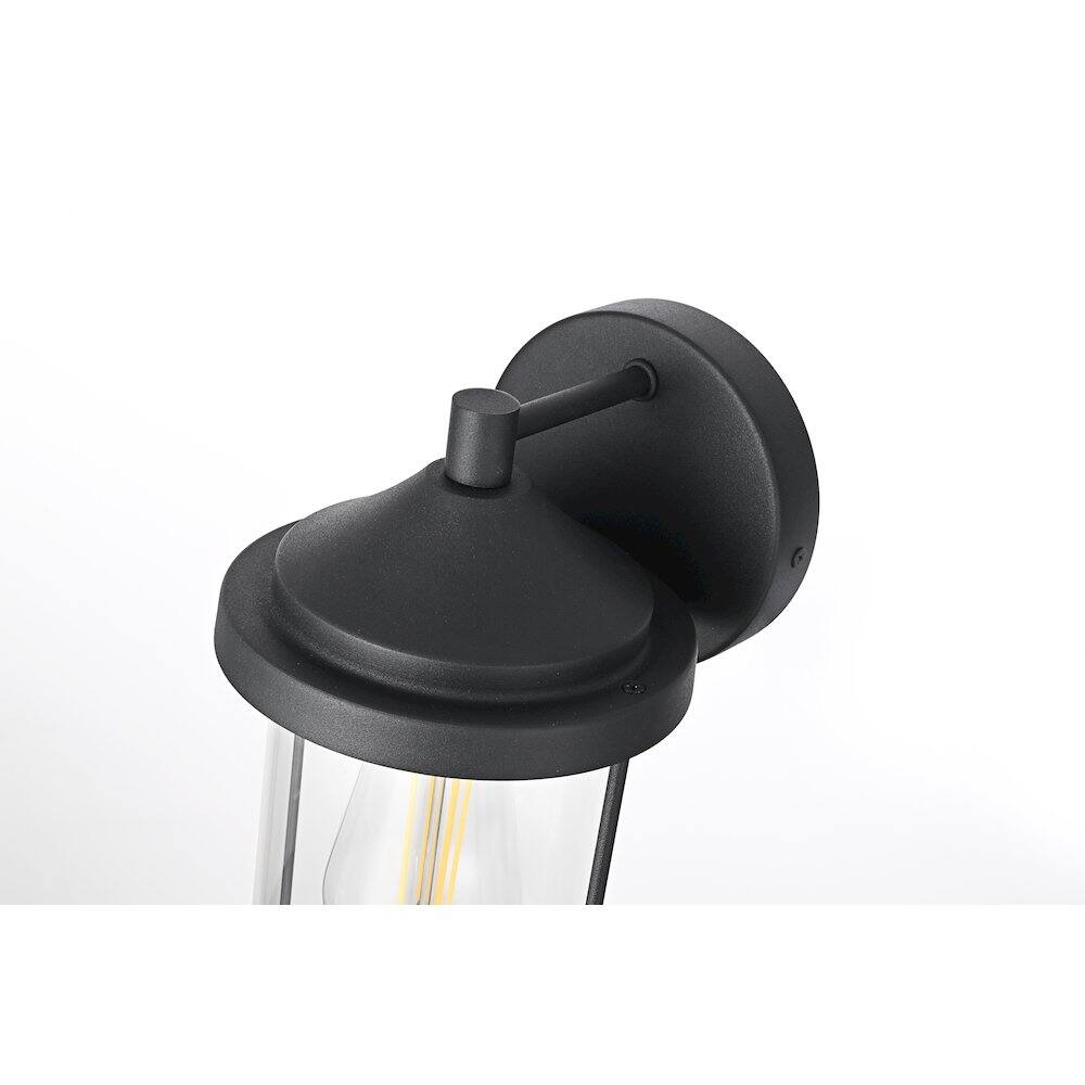 Alt View 3. Elegant Lighting - Roy 6 Inch Outdoor Wall Sconce In Black - Black.