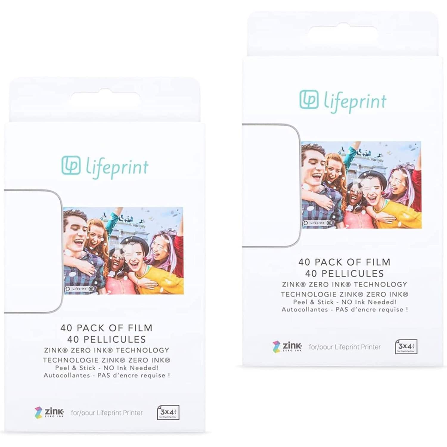 Lifeprint - 3x4 Premium Zink Photo Paper 80 Pack, Zero Ink, Water Resistant, Vibrant Prints