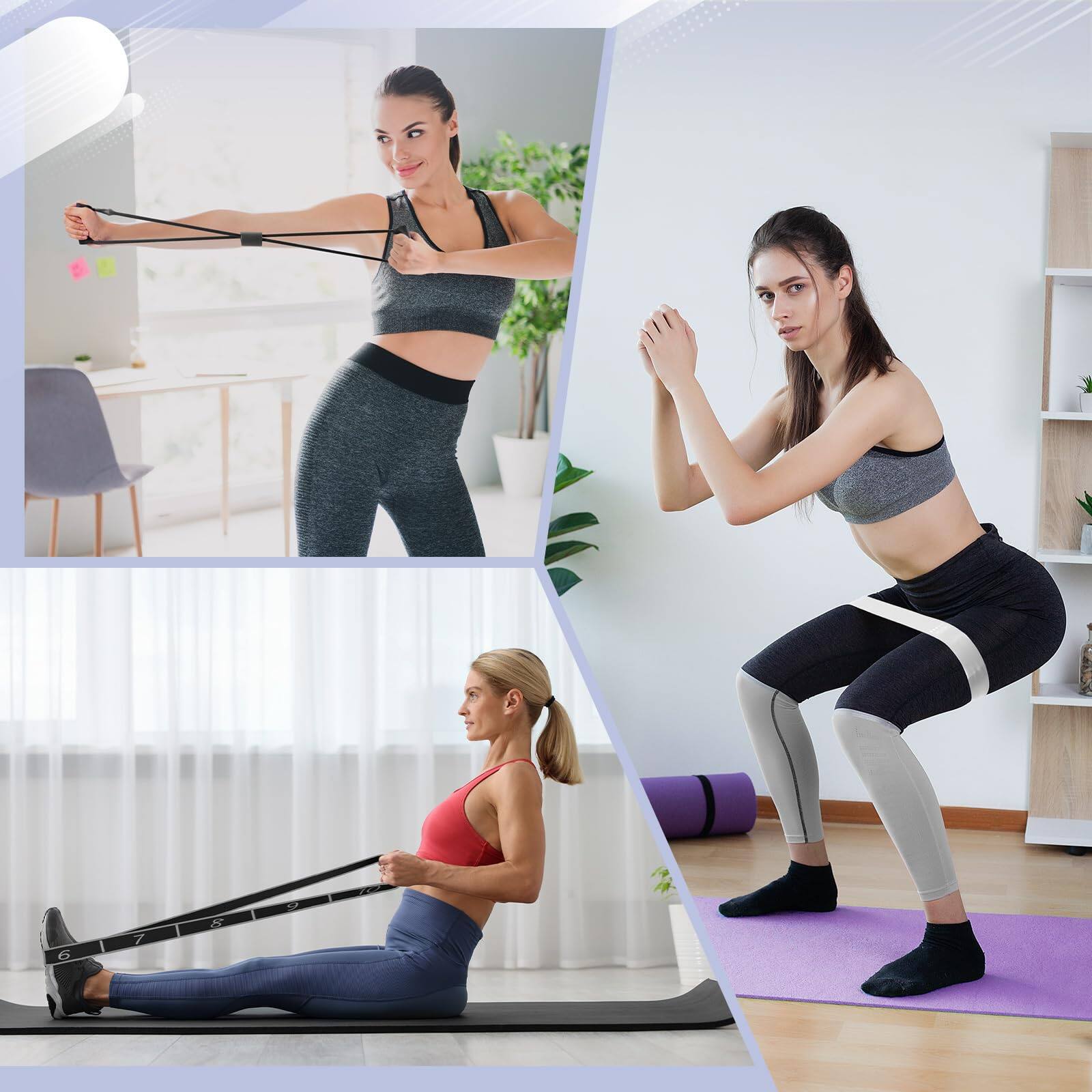Alt View 3. PARKER SLATER - Home Pilates Kit Women Equipment Ring Ball Yoga Resistance Exercise fitness 24 For And Set With Stretching Strap Water - Black.