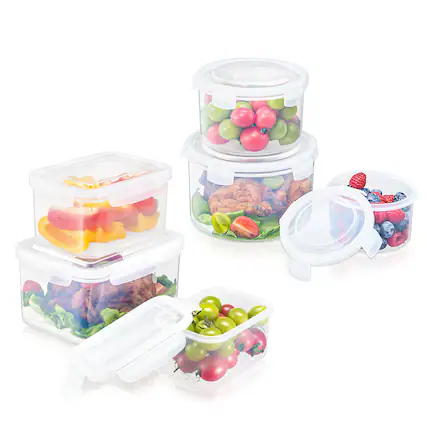 Front. Sorbus - Sorbus 6 Pack Nesting Plastic Food Storage Containers Stackable Meal Prep Bowls - Clear.