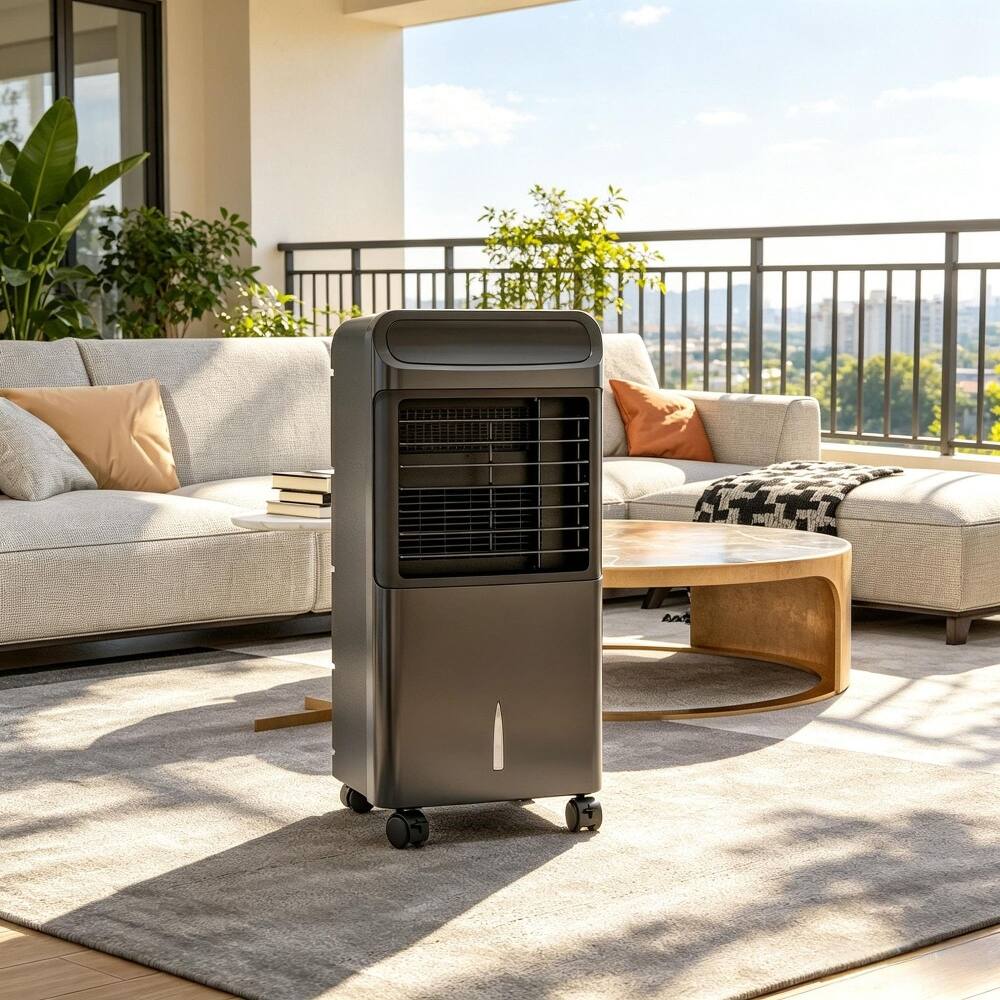 Alt View 3. Loheer - Loheer Evaporative Air Cooler Ice Cooling Fan with Remote Oscillating Portable Swamp Cooler Black.
