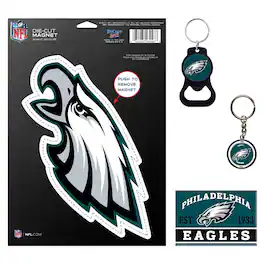 WinCraft - Philadelphia Eagles 4-Pack Key Rings and Magnets Set - Multicolor