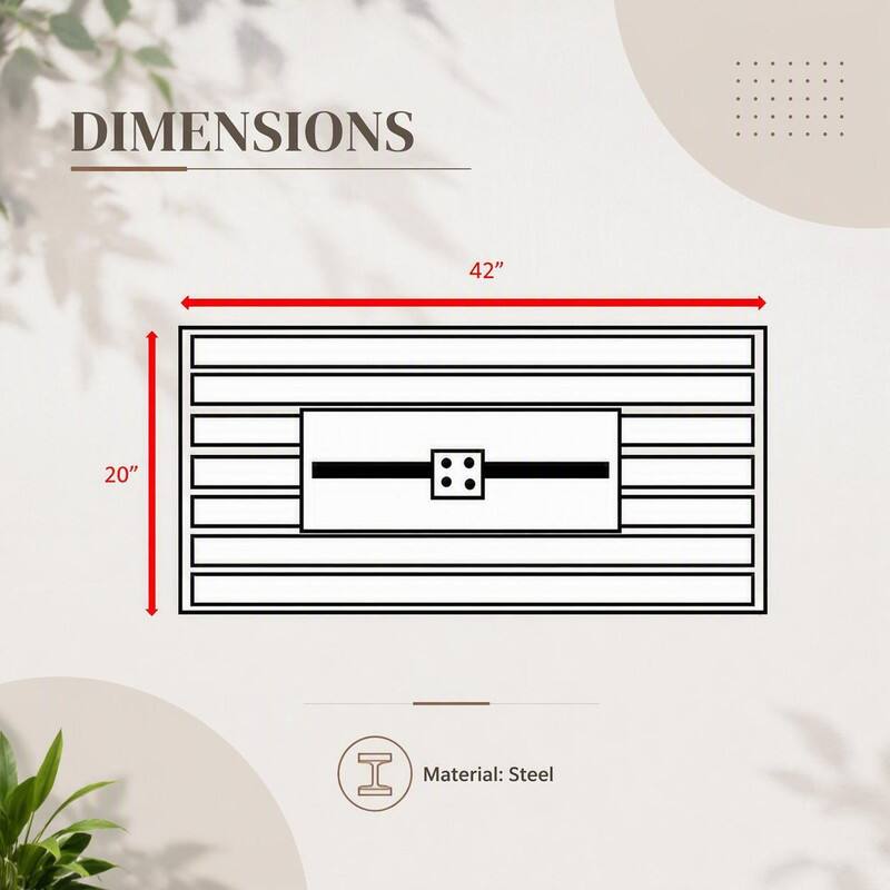 DIMENSIONS
- 42"
- 20"
Material: Steel