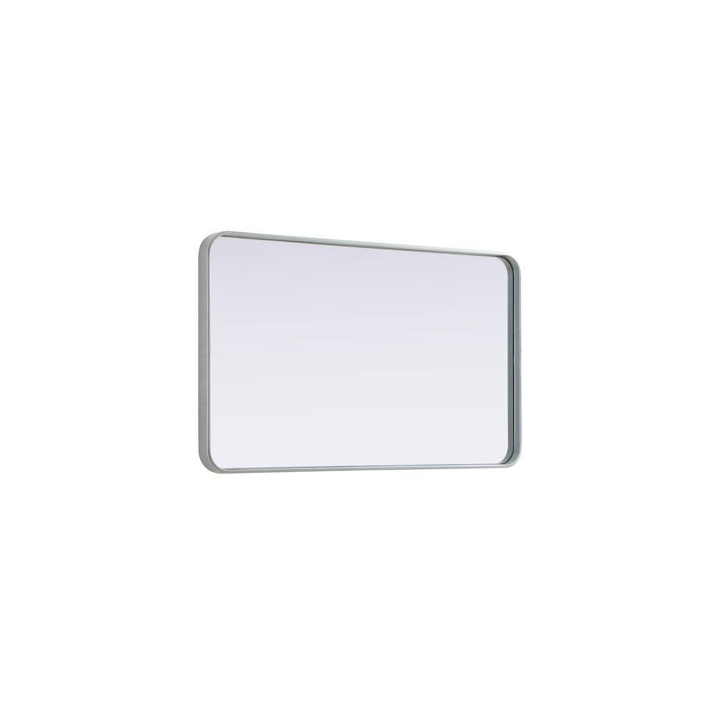 Alt View 1. Elegant Decor - Contour Metal Rectangle Mirror 24x40 in Silver - Silver.