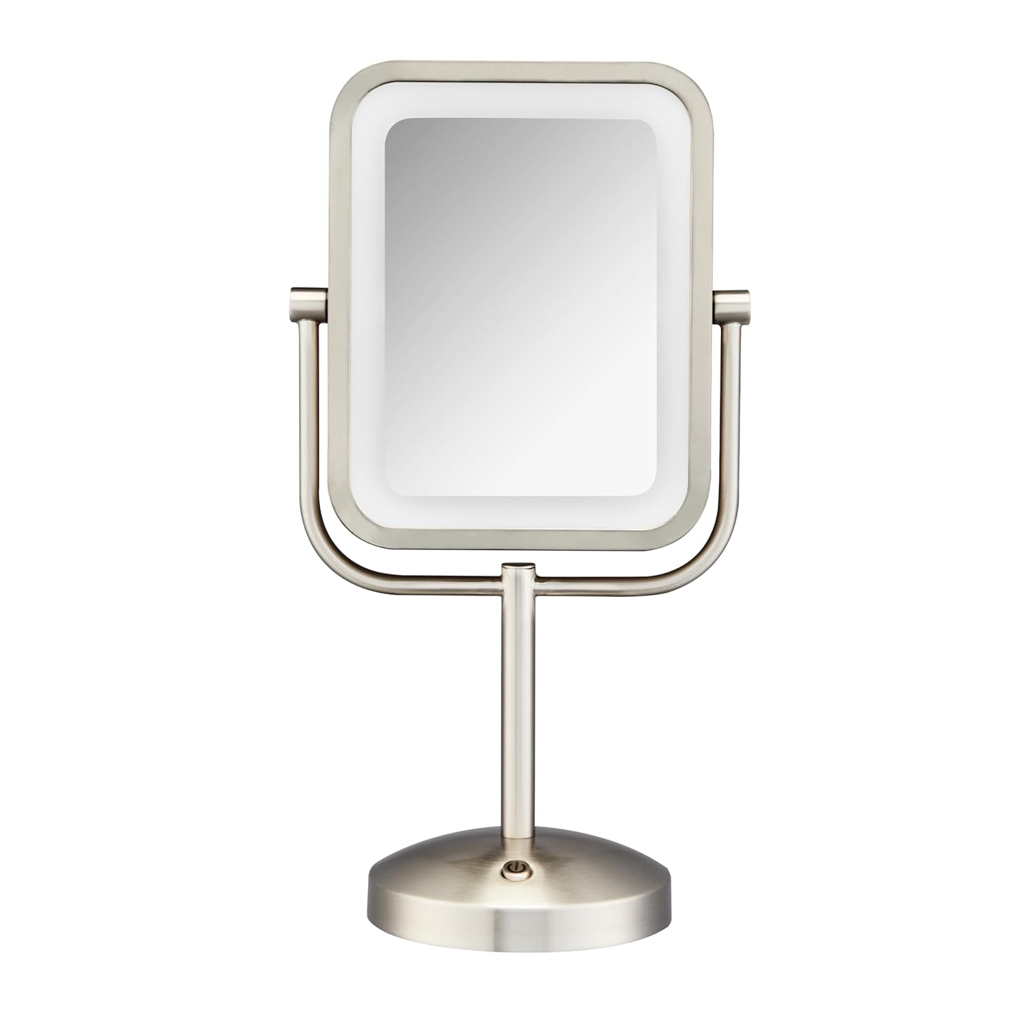 Stamp n Camp - Conair Lighted Makeup Mirror, LED Vanity Mirror, 1X/8X Magnifying Mirror, Battery Operated in Brushed Nickel - Brushed Nickel 1X/8X Magnification