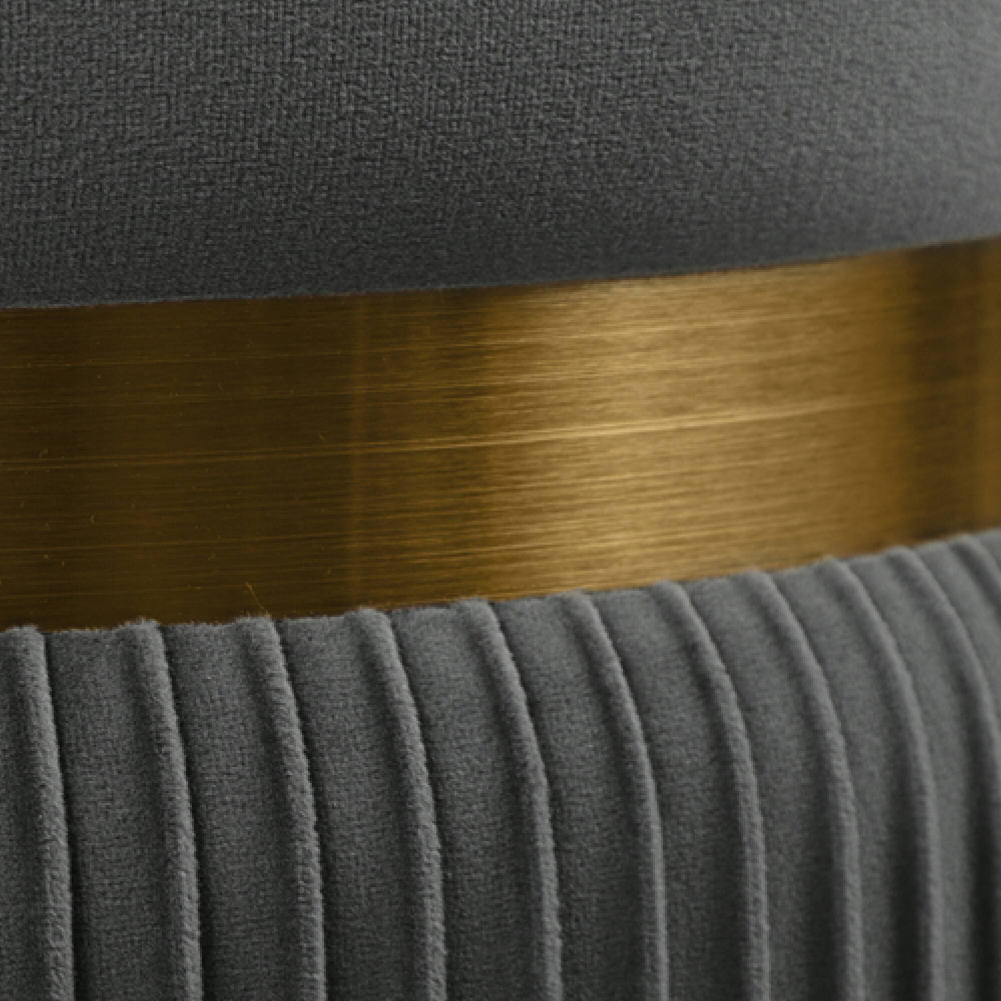 Alt View 5. GOODSILO - Modern Velvet Round Storage Ottoman with Tufted Design for Living Room and Bedroom - Grey+Gold.