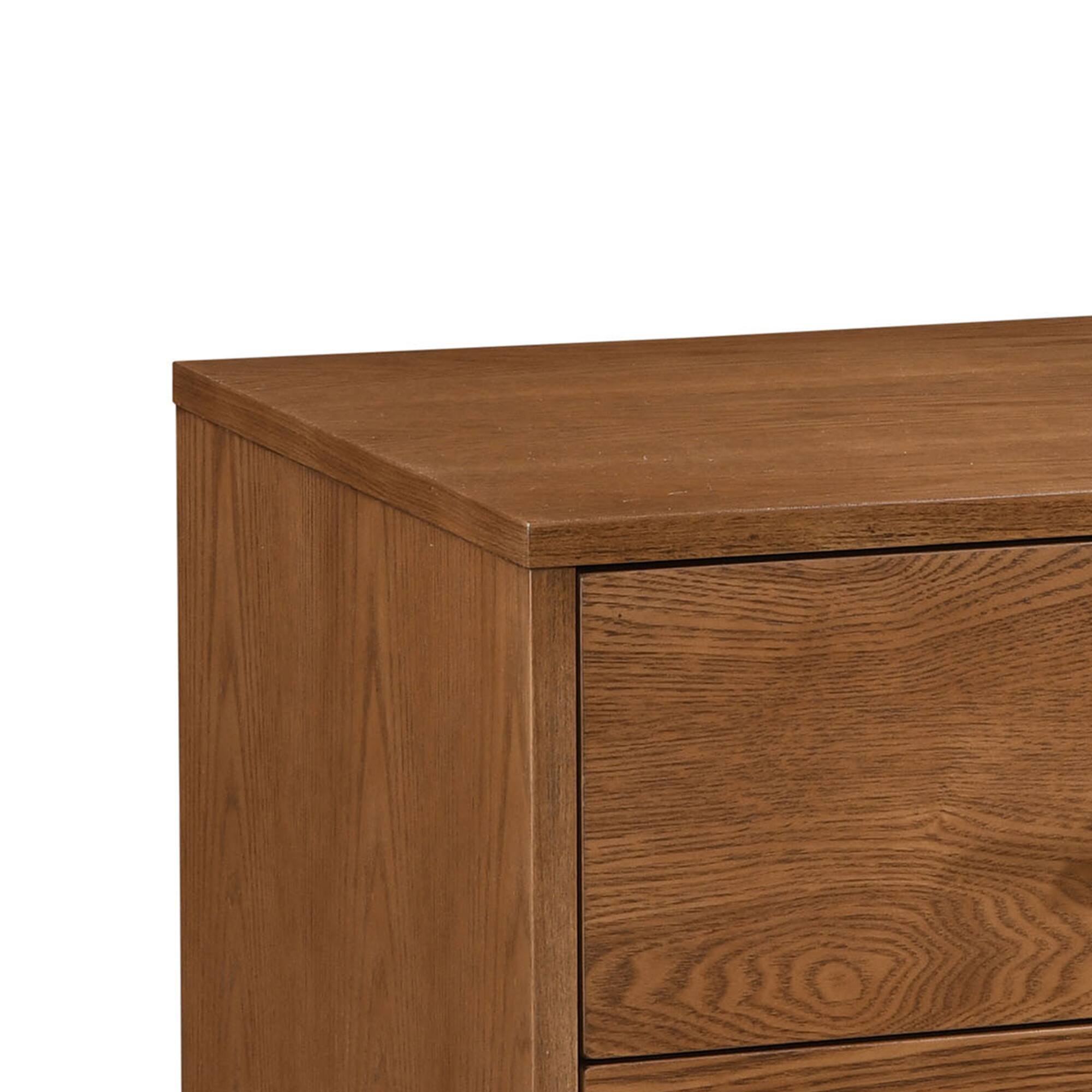 Alt View 2. Vaczon - Modern Walnut Nightstand with Solid Wood Sleek Nickel Handles and Tip-Resistant Design - Walnut.