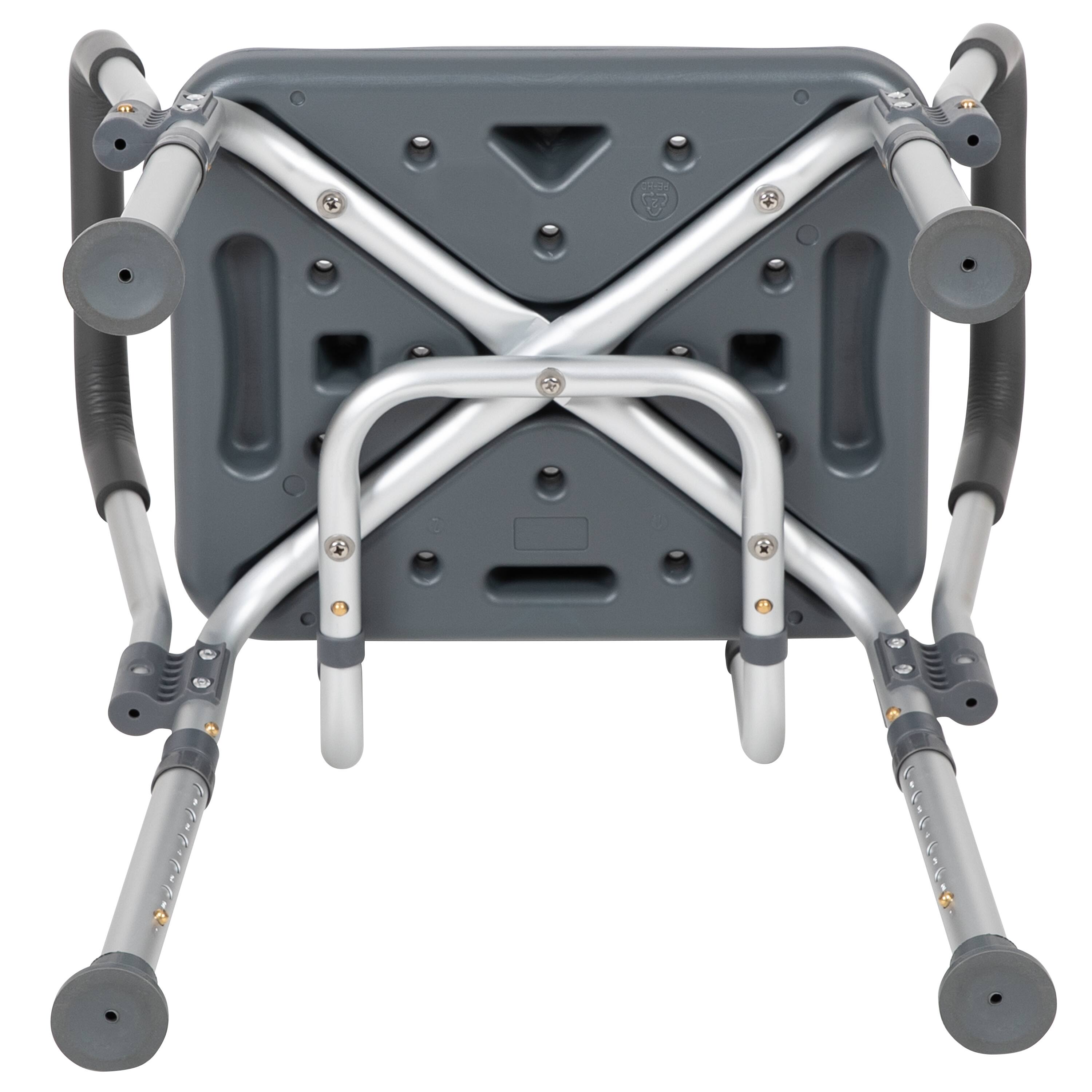 Alt View 10. Emma + Oliver - 300 Lb. Capacity Quick Release Back & Arm Shower Chair - Gray.
