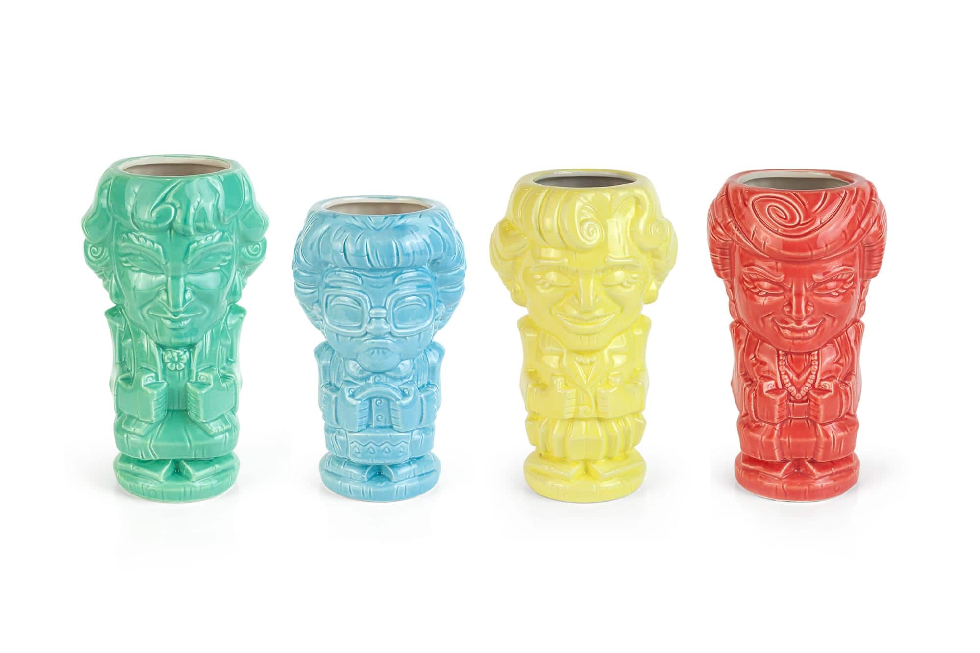 ThinkGeek - Geeki Tikis The Golden Girls Ceramic Mugs | Set of 4 - Multicolored