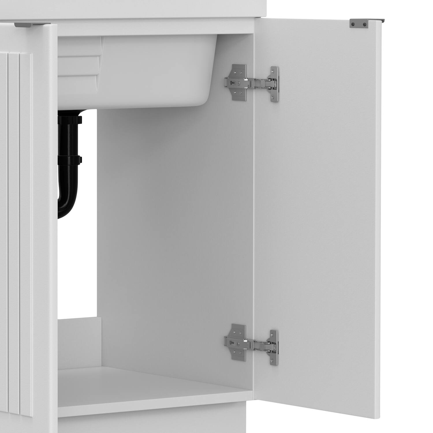 Alt View 8. Simpli Home - Murphy All-In-One 28-inch Laundry Utility Sink and Cabinet - Pure White.