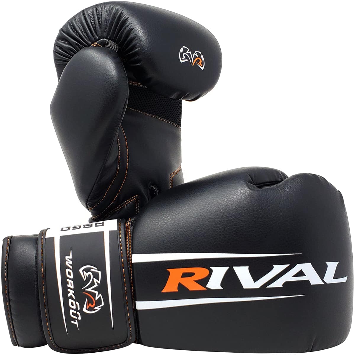 RIVAL - Boxing RB60 Workout Hook and Loop Bag Gloves 2.0 - Large - Black