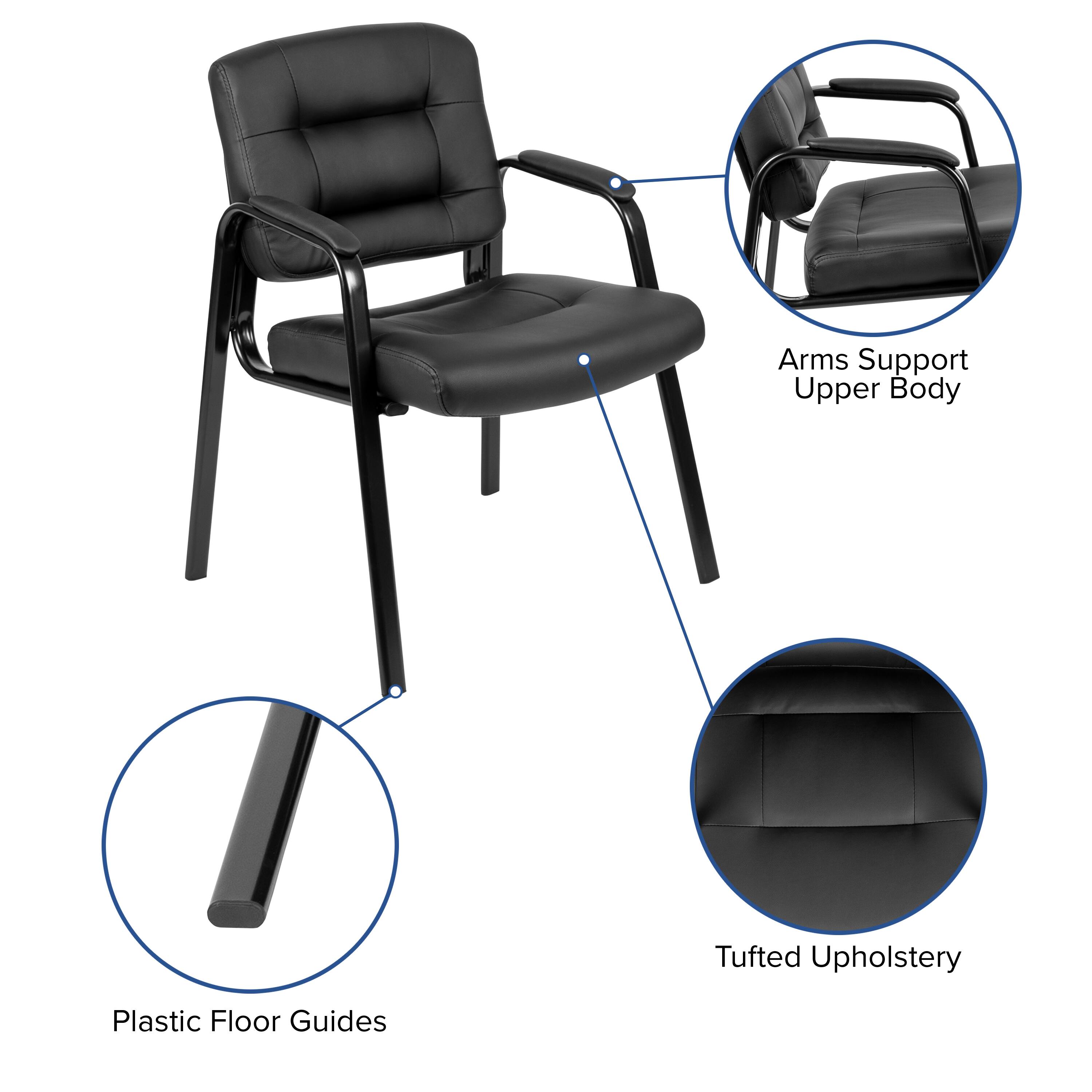 Arms Support Upper Body  
Tufted Upholstery  
Plastic Floor Guides