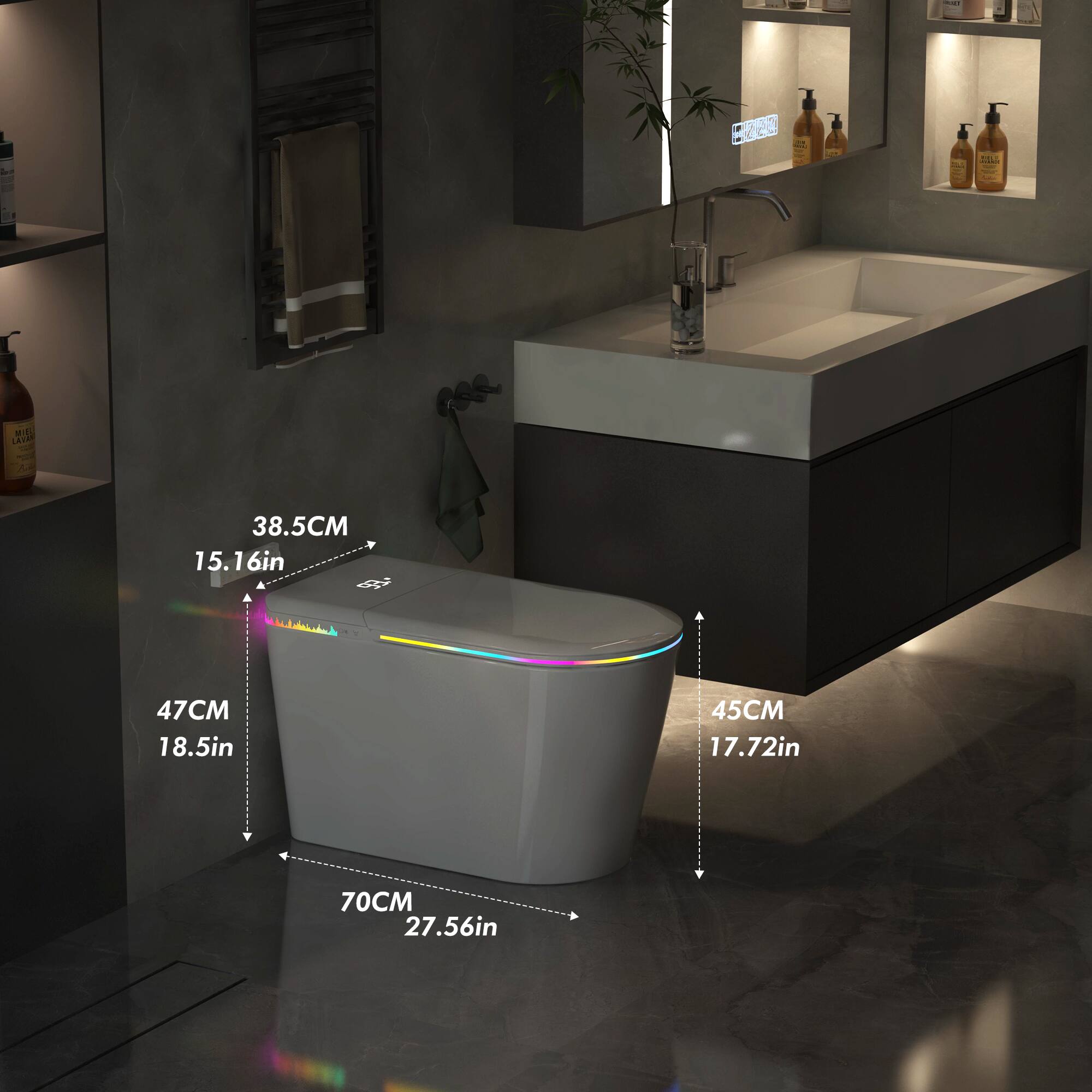 - F R6 I Jd I M M
- 38.5CM 15.16in
- 47CM 18.5in
- 45CM 17.72in
- 70CM 27.56in