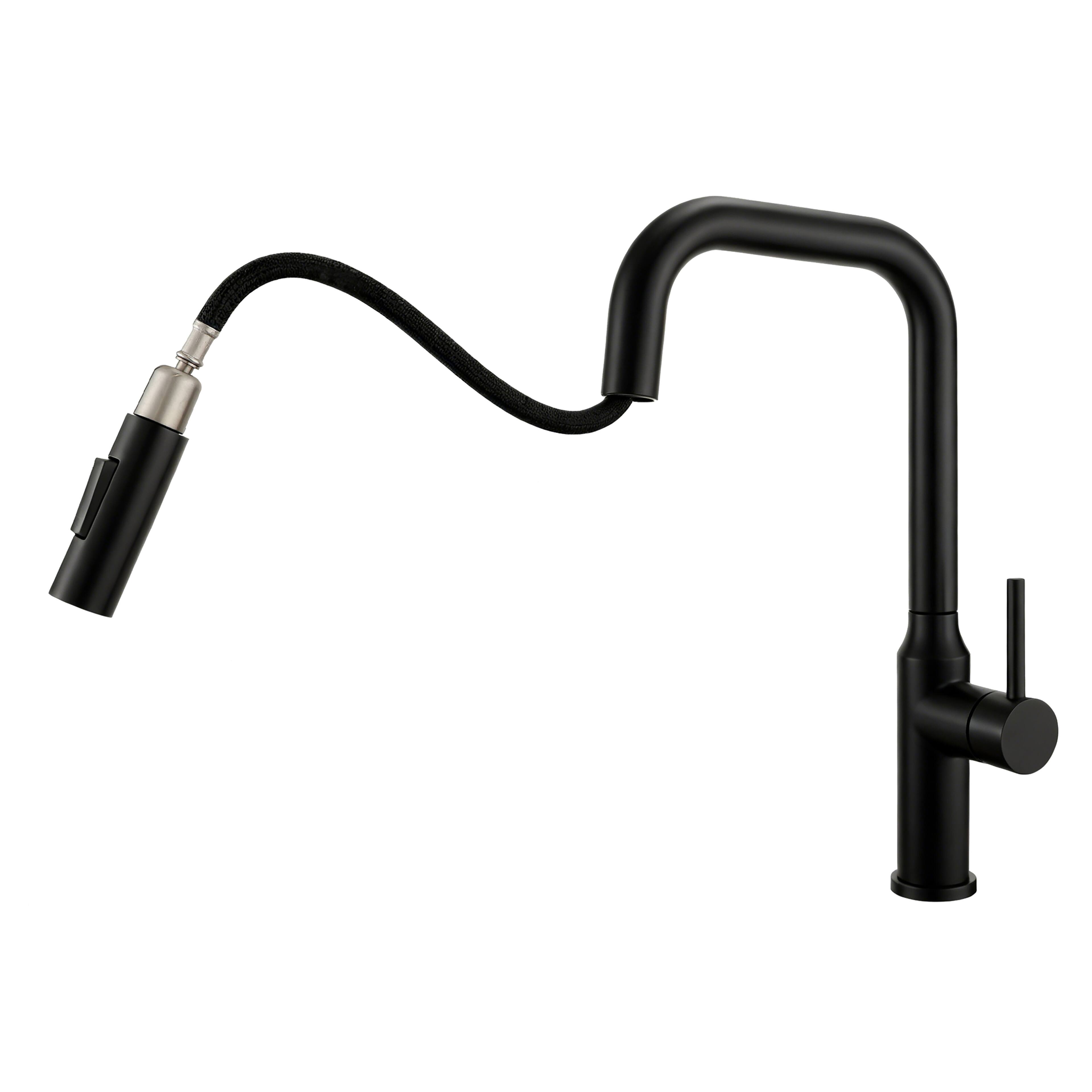 Bothwa Home Rainfall 15.6 Inch Kitchen Faucet Matte Black - Best Buy