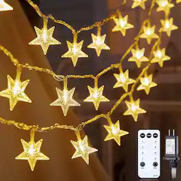 ACJPR - Star String Lights Plug-In, 33 ft 100 LED Fairy Lights with Remote and Timer, Waterproof for Bedroom, Porch, Wedding, Pa