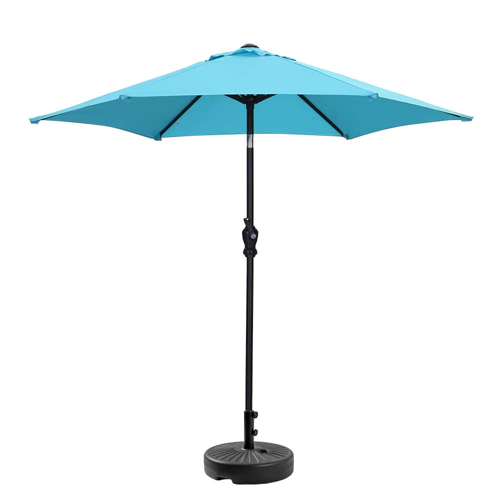 Ainfox - 7.5ft Patio Umbrella With Round umbrella base - Blue
