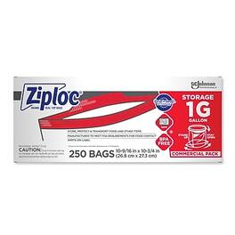 Ziploc - Double Zipper Storage Bags, Gallon, 250 Bags/Carton (682257) - Clear