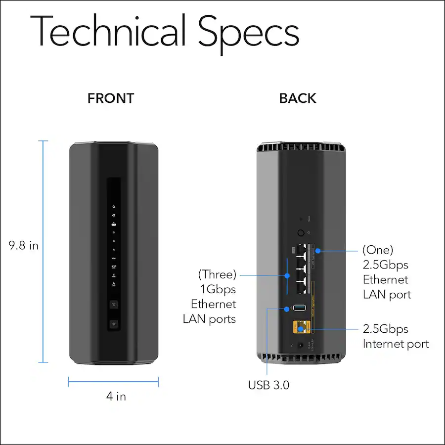 NETGEAR Nighthawk BE12000 Tri Band Wi Fi 7 Router Black RS500-100NAS ...
