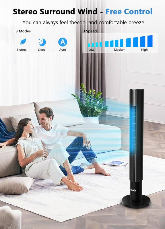 Stereo Surround Wind - Free Control

You can always feel the cool and comfortable breeze

3 Modes
- Normal
- Sleep
- Auto

3 Speed
- Low
- Medium
- High