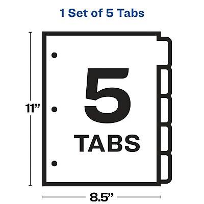 1 Set of 5 Tabs  
5 Tabs  
11" x 8.5"