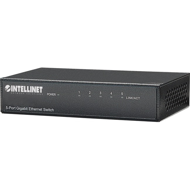 Intellinet - Network Solutions 5-Port Gigabit Office Switch, Desktop, Metal Housing - IEEE 802.3az (Energy Efficient - Black
