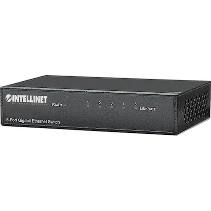 INTELLINET NETWORK SOLUTIONS
POWER
1 2 3 4 5
LINK/ACT
5-Port Gigabit Ethernet Switch