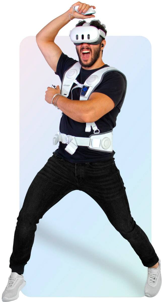 Alt View 3. Woojer - Made for Meta High Fidelity Haptic Vest 3 - Special Gamer Bundle. - Gray.