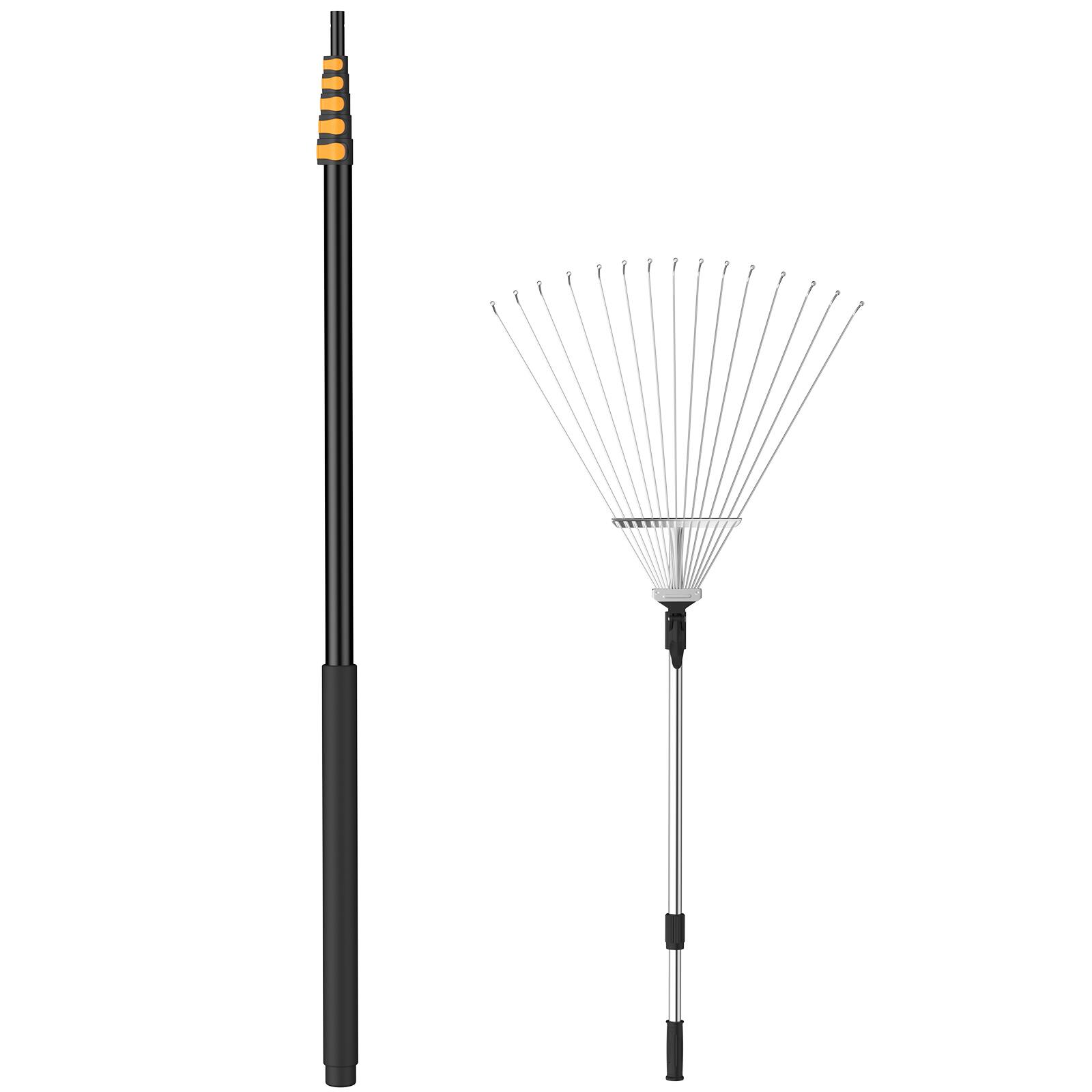 Alt View 9. Fixm - 6.62 to 31 ft Adjustable Telescopic Roof & Yard Rake - Black.