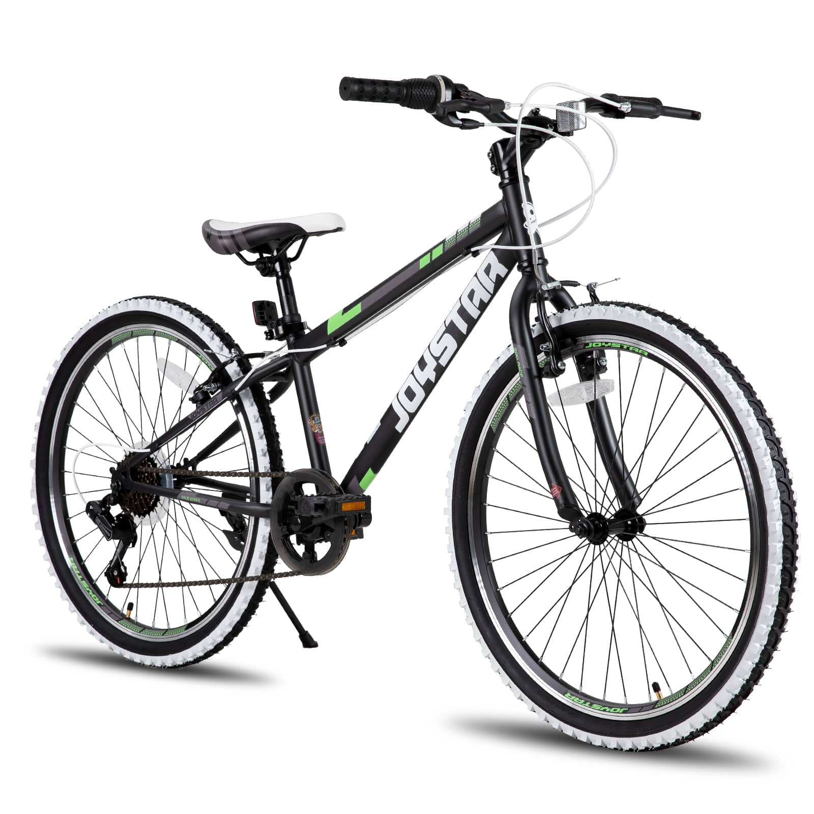 JOYSTAR - Lubbock 24 Inch Kids Bike with 7-Speed, Hardtail Mountain Bike for Kids Ages 9-12 MTB for Boys Girls - Black
