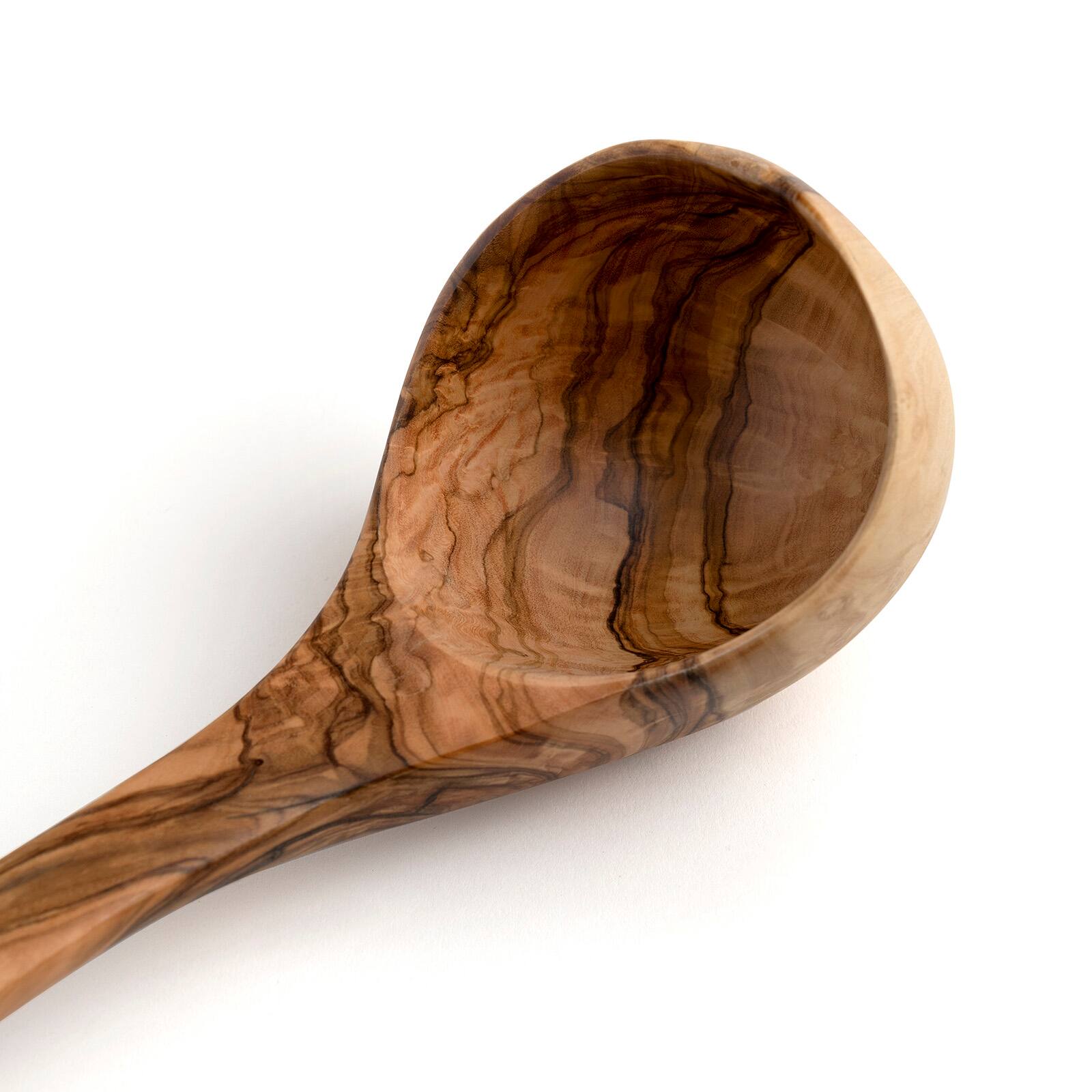 Alt View 2. Berard - Handcrafted Olive Wood 14-Inch Ladle - Brown.