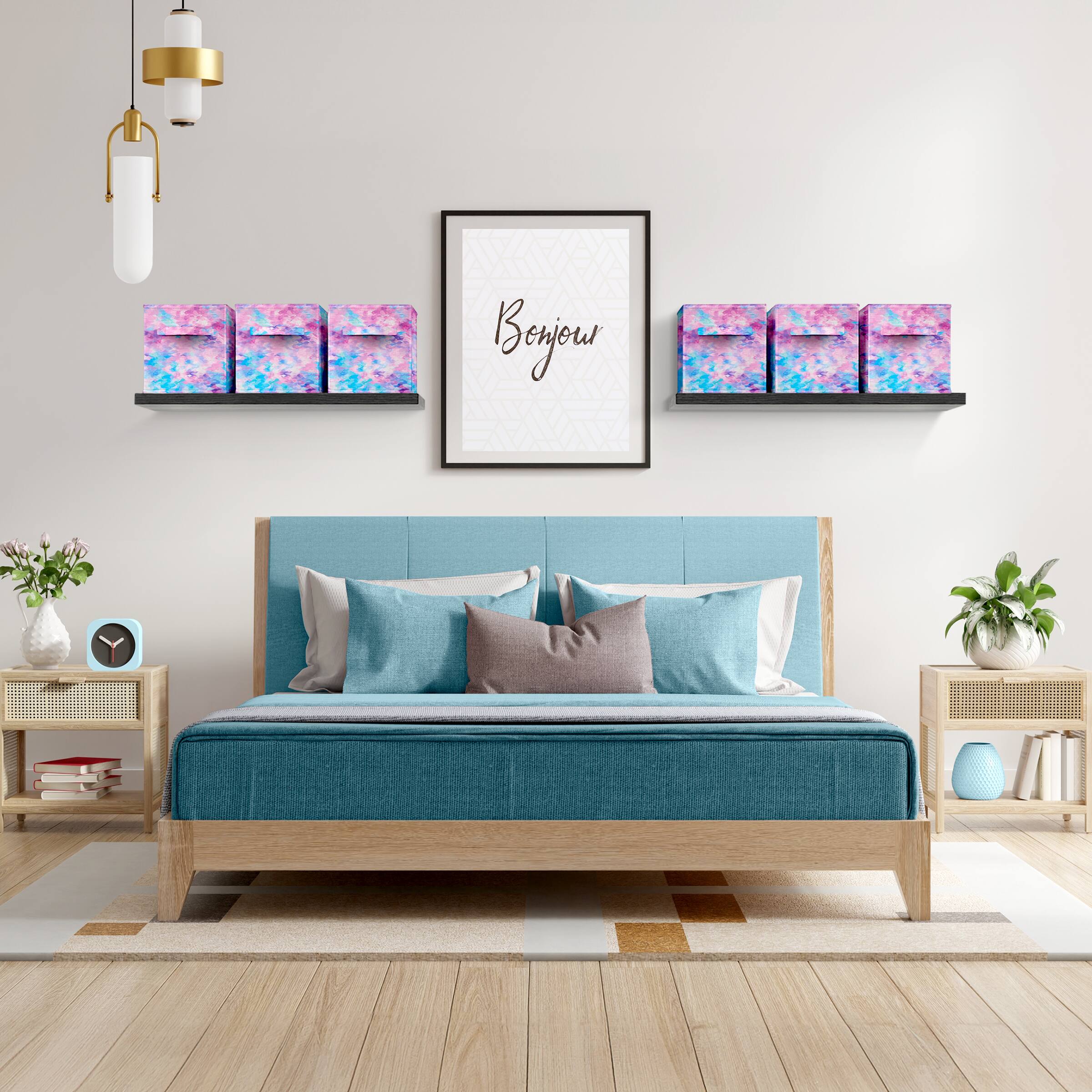 Alt View 2. Sorbus - Sorbus Fabric Storage Cube, 11-Inch Foldable Storage Bin with Handle for Closet, Pantry, Cubbies, Toys & Bath (1-Piece) - Purple Tie-dye.