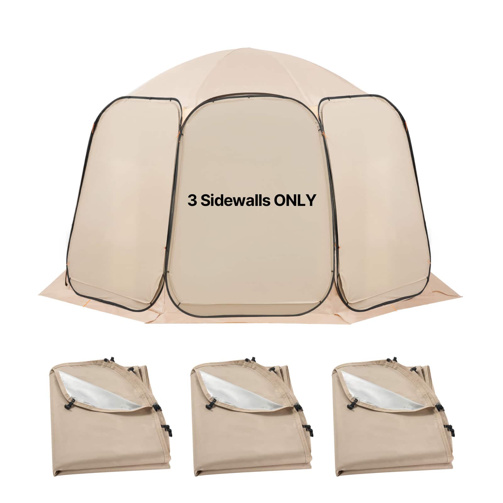VEVOR - Sun Shade Sail Canopy Covers, Fit for 12 x 11 ft Screen House Tent, Sun Protection, 5.51 x 4.59 ft 300D Oxford - Beige