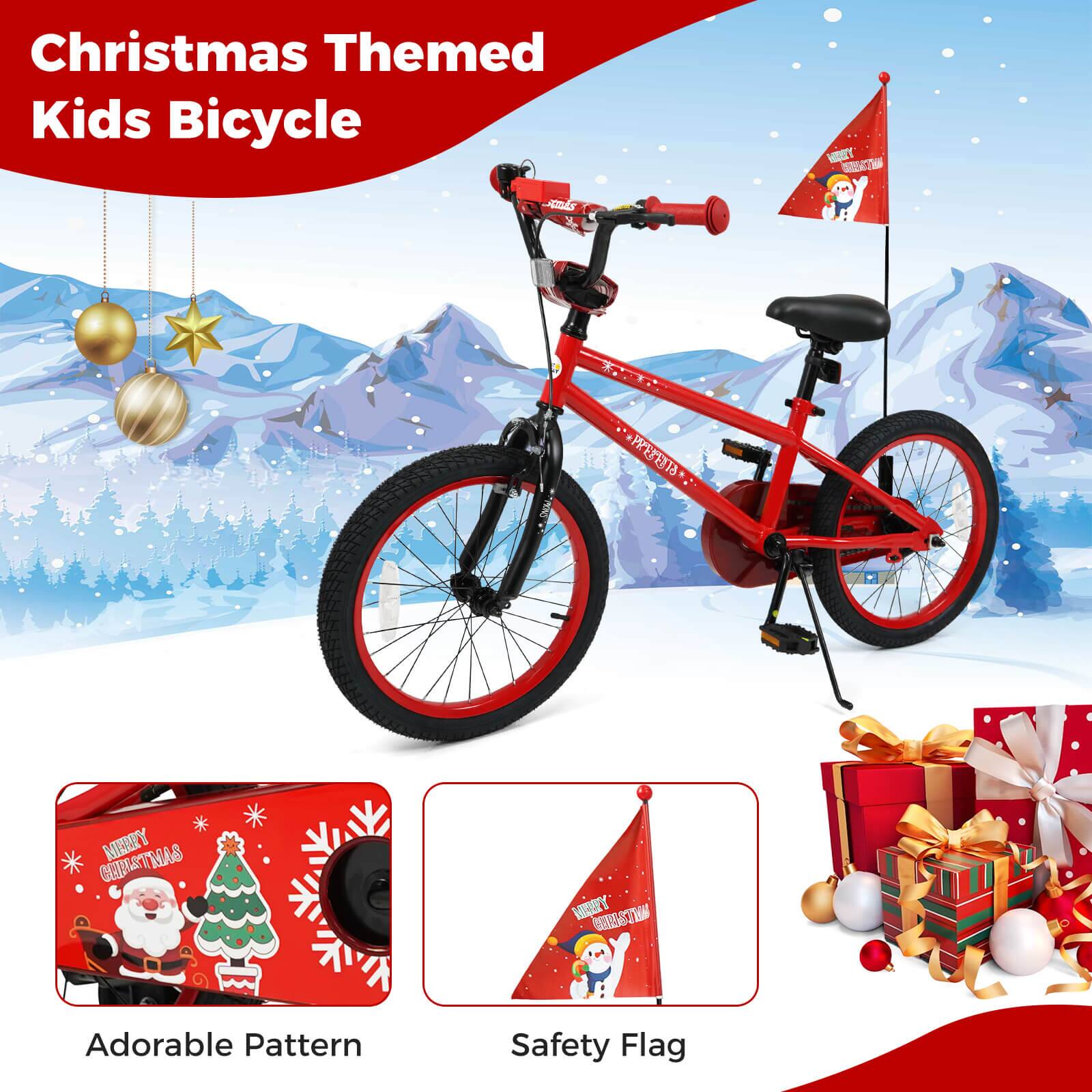 Christmas Themed Kids Bicycle

Adorable Pattern

Safety Flag