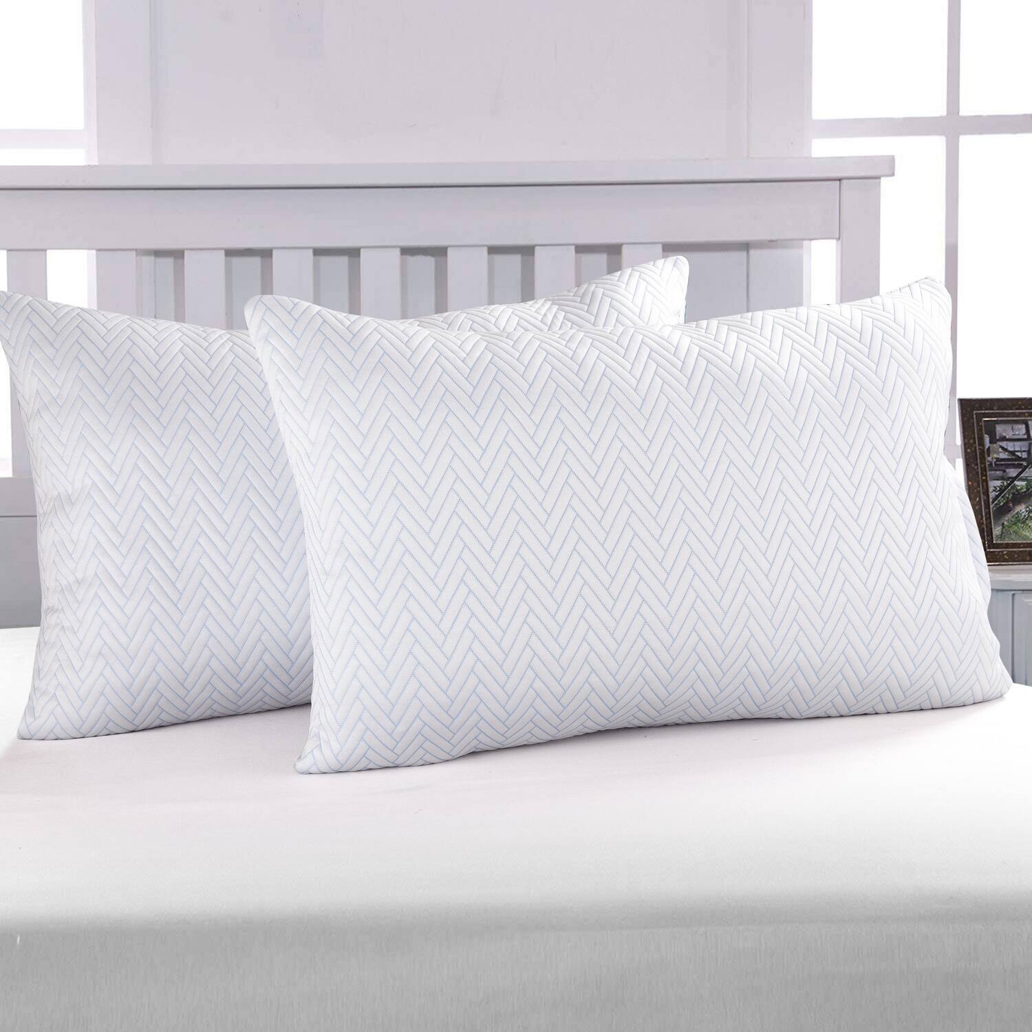 Angle. Dan River - Dan River 2 Pack Cooling Down Alternative Pillow Set - Standard.