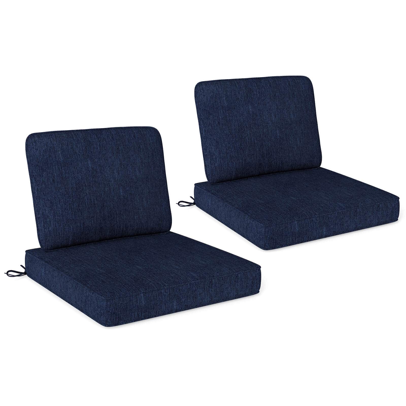 "Costway - 4-Pack 24"" x 24"" Deep Seat Cushion & Back Pillow with Removable Covers Outdoor - Navy" price history on PriceWatchPro