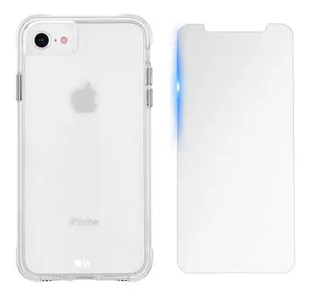 Front. Case-Mate - Case-Mate - iPhone 8 Case & Screen Protector - Clear - Clear.
