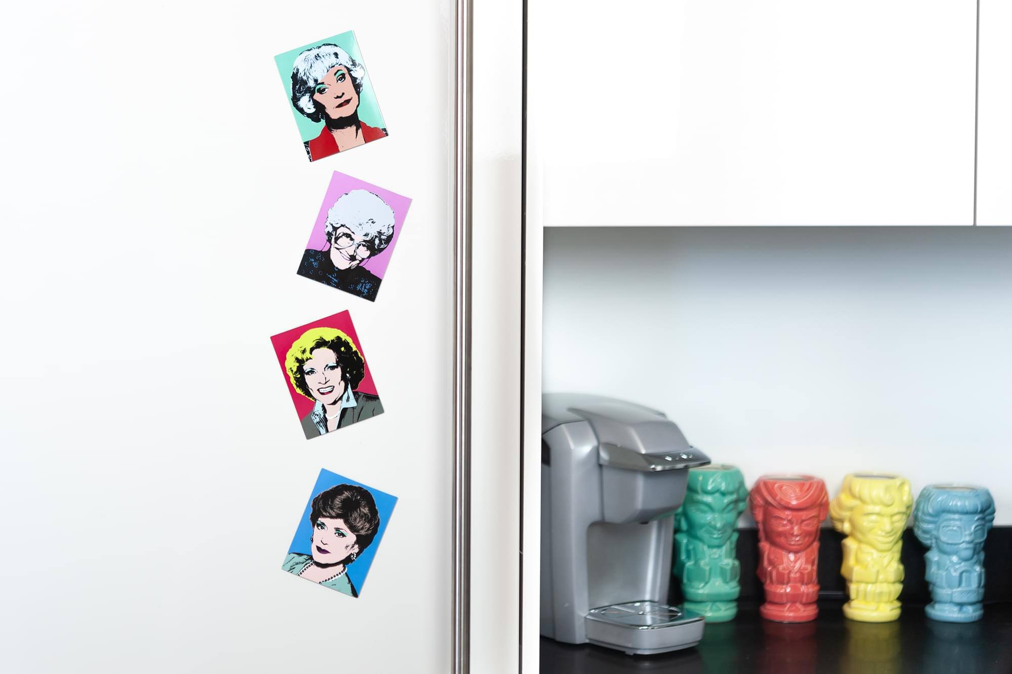 Alt View 3. Just Funky - The Golden Girls Collectible Warhol Art Style 4-Magnet Set | 4-Inch Tall Magnets - Blue.